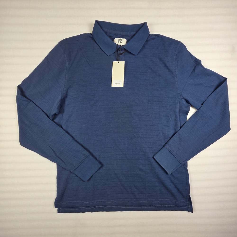PX Long Sleeve Polo Shirt Washed Navy XL NWT Indie Sleaze Grunge 90s Minimalist